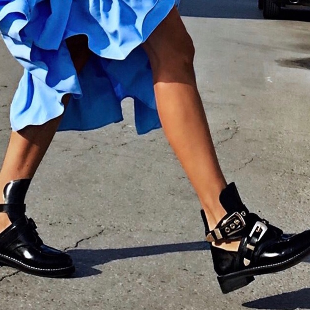 Balenciaga Black Centurion Ankle Buckle Cut Boots